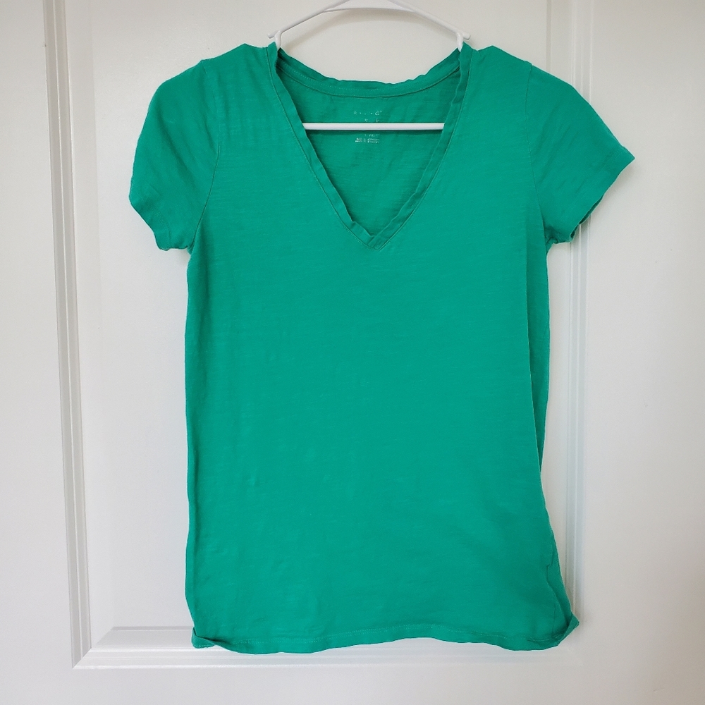 A New Day Green V-Neck